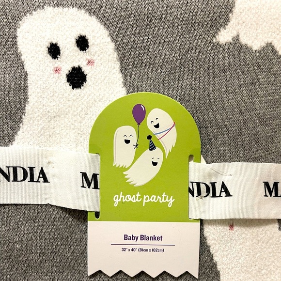 NWT Adorable & Soft Ghost Party Ghost Baby 32” x 40” Blanket - Picture 5 of 5